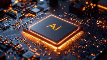 A computer chip with the word AI on top of it video