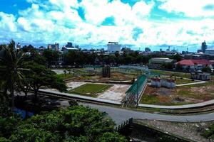 View of the park during the construction process during the day photo