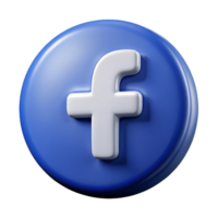 Distinctive 3D Facebook Icon with Fine Rendering and Transparent Background, Tailored for High End Digital Design Projects png