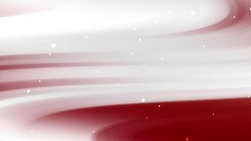 Gradient wave lines of red and white move to fade with flying white spots video