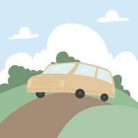 Traveling with car template design vector