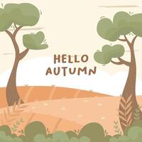 Hello Autumn Template Design vector