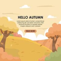 Hello Autumn Template Design vector