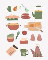 elements set for winter vector