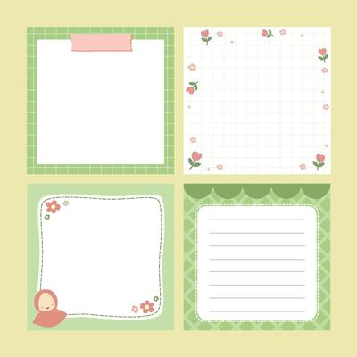 Green Themes Scrapbook notes
