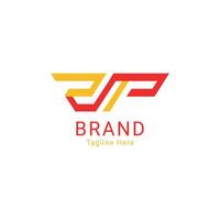 simple logo of initials Z and P in monogram style vector
