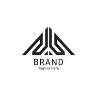 simple black triangle logo with monogram style vector