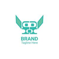 simple logo of robot head. vector