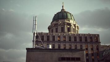 A very tall building with a clock on the top of it video
