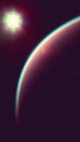 Kugel von nächtlich Erde Planet im äußere Raum, Vertikale video