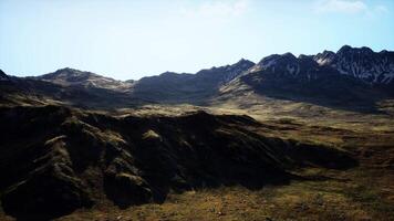 A view of a mountain range from a distance video