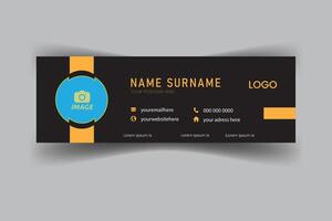 minimalist email signature template design vector