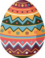 A colorful easter egg with colorful design vector
