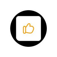 A thumb up icon on a black and white background vector