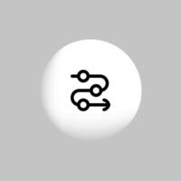 A black and white icon of a line connecting two points vector
