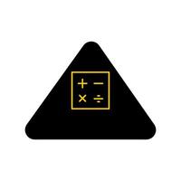 A triangle with a black and yellow sign on it vector
