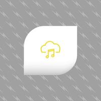 A cloud with music notes and a note icon vector