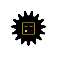 Maths symbol gear icon illustration vector