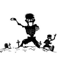 Zombies on a Graveyard vector