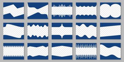 Abstract Divider Shapes for Websites Set. Design Elements for Top and Bottom Web Pages. Collection Shapes Border, Curved Frame Separators for Posters, Apps, and Banners. Isolated Illustration vector