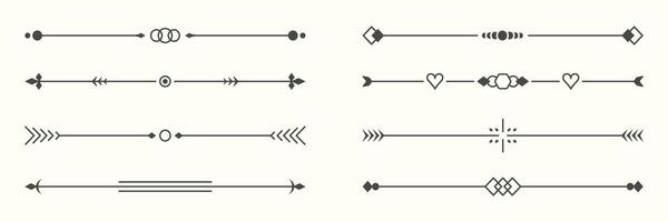 Vintage Decorative Scrolls and Ornate Swirls Set. Classic Dividers and Line Borders Collection. Ornamental Design Elements. Isolated Illustration vector