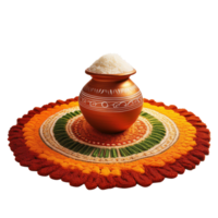 a red pot with a white cap on it is on a mat with a pattern of flowers png