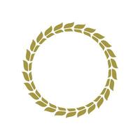 Floral Leaf Circle Laurel Frame. Classic Round Laurel Leaf Crest. vector