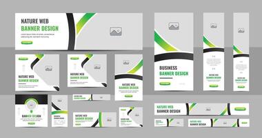 Lawn care or agro firm web banner design template set, Horizontal header web banner layout vector