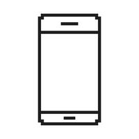 Smartphone Icon In Pixel Art. Pixelated Mobile Device Display. Isolated Illustration vector