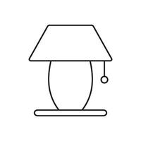 Table Lamp with Shade Line Icon. Bedside Lighting Outline Symbol. Home Lighting with Switch. Editable Stroke. Isolated Illustration vector