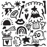 Bold Hand Drawn Doodle with Random and Playful Elements vector