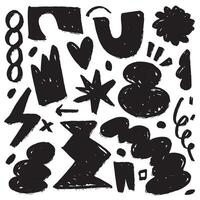 Bold Hand Drawn Doodle with Rough and Abstract Shapes vector