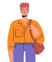 Modern student isolated in flat style vector