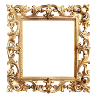 Vintage Gilded Photo Frame on Transparent Background png