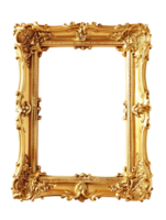 Classic Golden Rectangle Frame for Vintage Photos png
