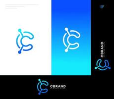 Modern and Minimal layered letter C logo, simple initial C monogram logo template vector