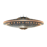 Flying Alien UFO Spaceship Isolated on Transparent Background Ideal for Animations png