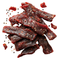 Detailed Beef Jerky Isolated on Transparent Background for Creative Food Projects png