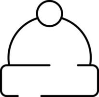 Rounded Editable stroke Winter Cap Icon vector