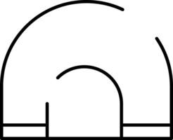 Rounded Editable stroke Igloo Icon vector