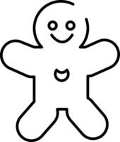 Rounded Editable stroke Gingerbread Man Icon vector