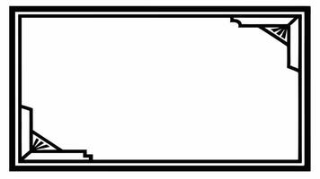 a black and white square frame with a decorative border vector