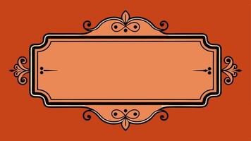 an orange frame with a black border on a red background vector