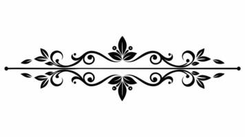 A black and white design with a scroll and leaves vector