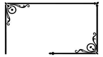 a black and white square frame with a scroll design vector