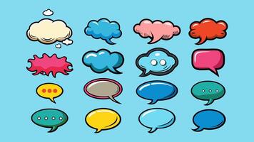 Blank Speech Bubbles for Comments Cartoon Text Boxes and Cloud Balloons in Comic Style vector