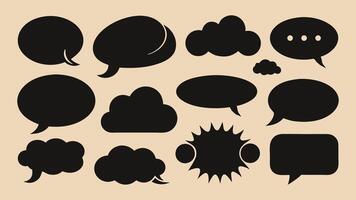 Comic Style Speech Bubbles with Doodle Text Boxes and Cloud Elements for Comments vector