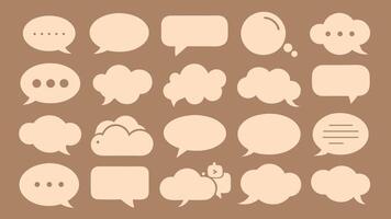 Doodle Comment Bubbles Collection Blank Speech Balloons and Cloud Elements for Messaging vector