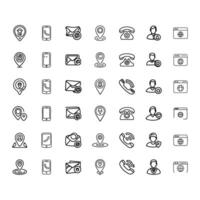 Business Card icon set. Home, Call, Email, Location, Phone, User, Website vector