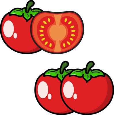 Tomato set icon illustration design